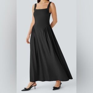 HALARA Drop Waist Square Neck MIDI/MAXI Dress